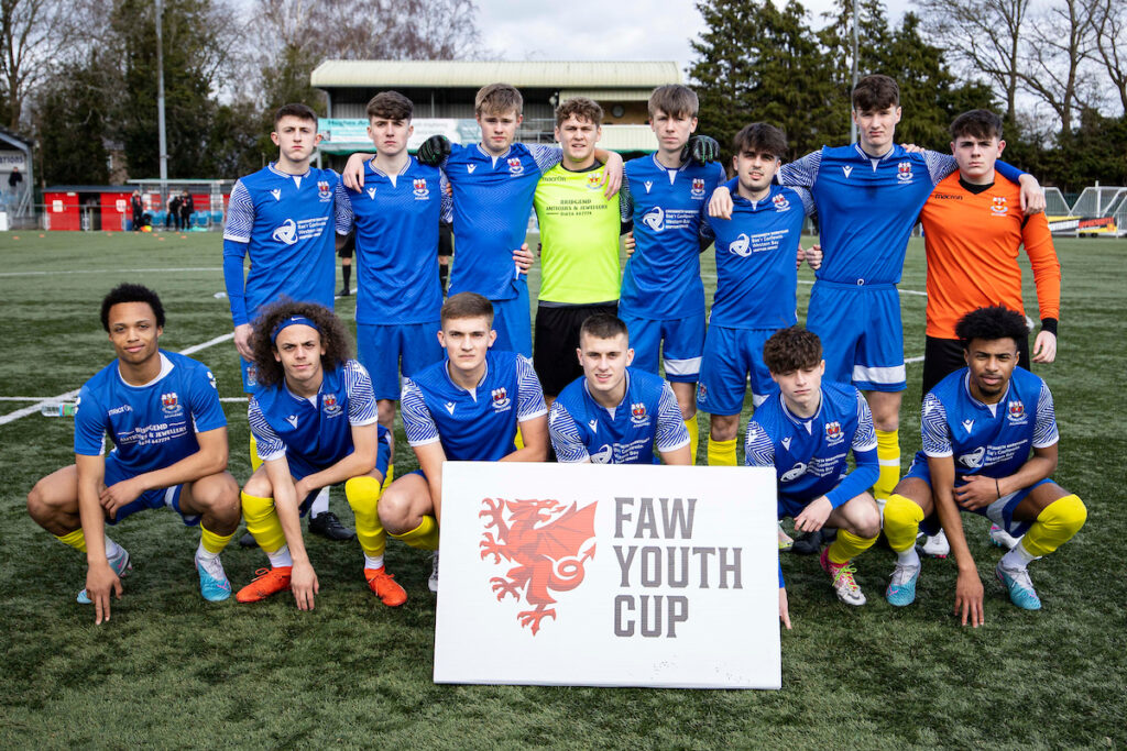 Wrexham v Penybont in the FAW Youth Cup at Latham Park on the 19th March 2023.