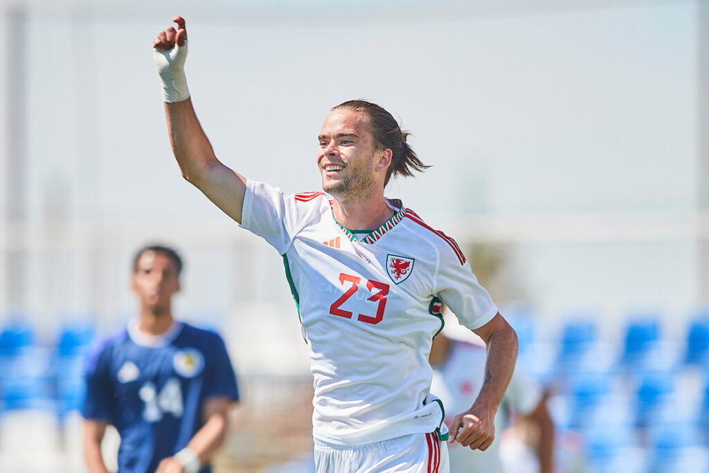 During the international challenge match between Cymru U21 and Scotland U21 at the Pinatar Arena on 26th March 2023