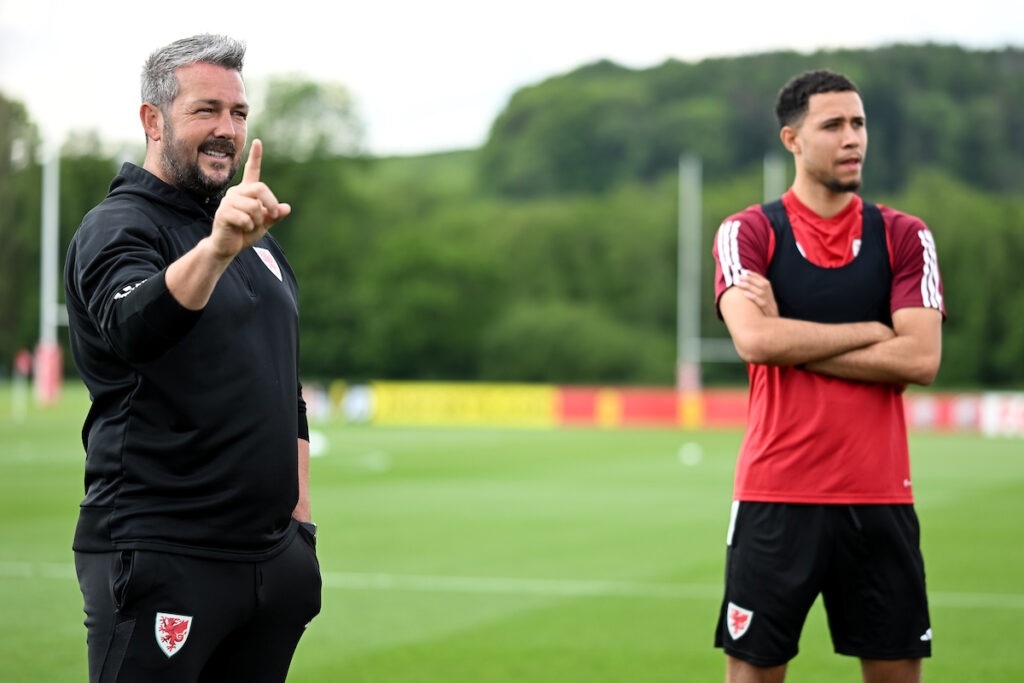 Wales U21 Head Coach Matty Jones during the Cymru May training Camp at The Vale Resort, Cardiff, Wales