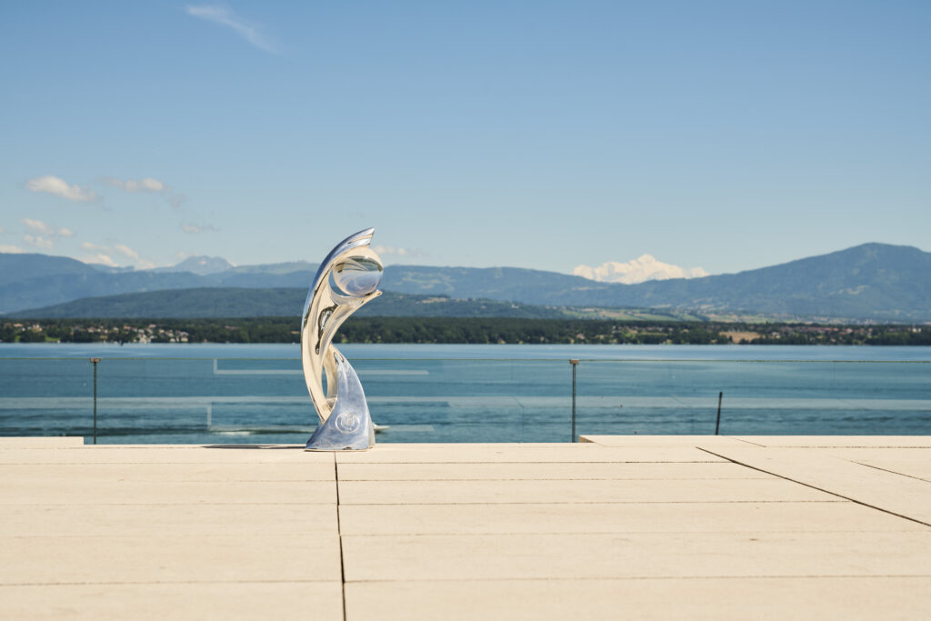 A general view of the UEFA Women's EURU trophy