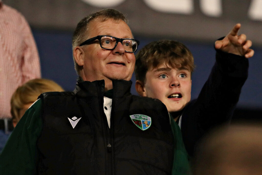The New Saints Mike Harris during the UEFA Conference League Group Stage fixture between The New Saints (Wales) and FC Astana (Kazakhstan) at The Crowd Meadow Stadium, Shrewsbury. 24th of October, Shrewsbury, England