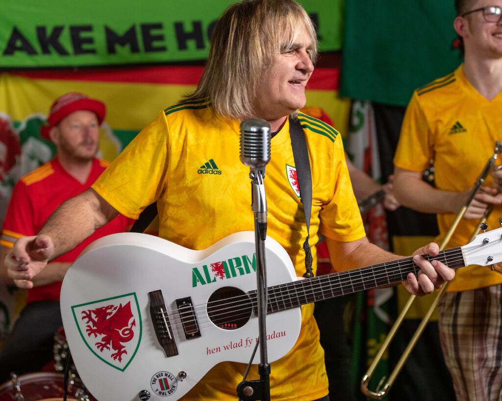 Mike Peters and The Alarm performs & records the Cymru EURO 2020 song at Rockfield recording studios, Monmouth, Wales.