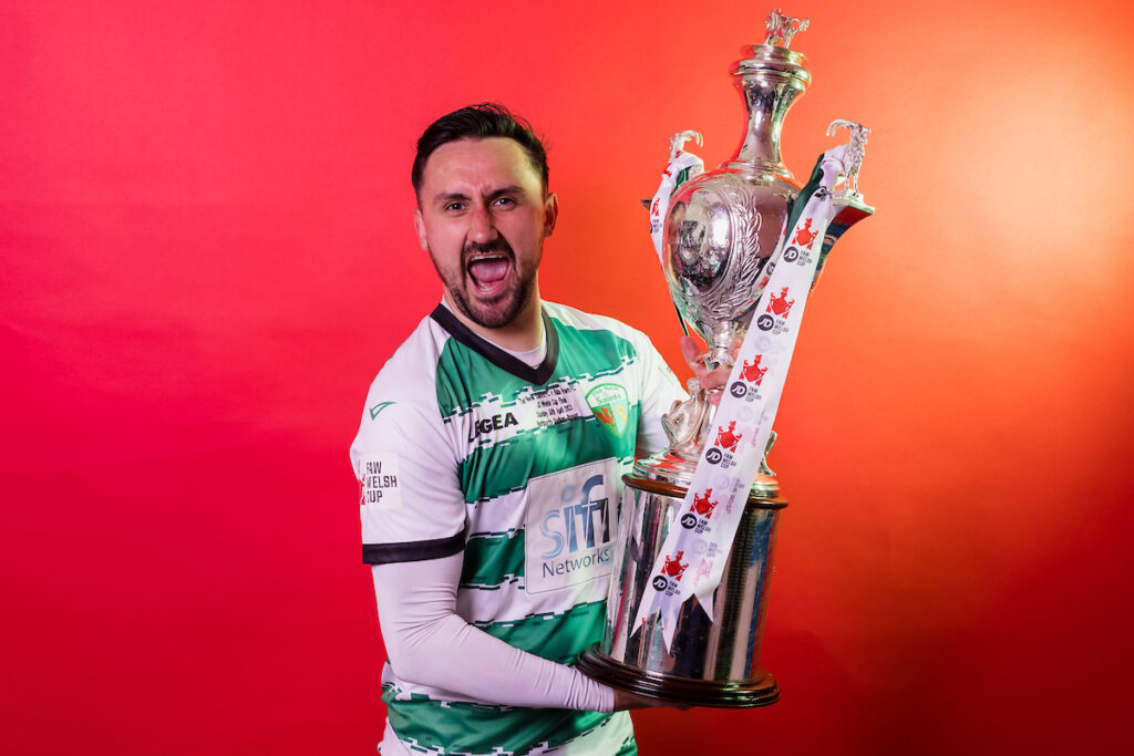 The New Saints' Ryan Brobbell during the 2022/23 FAW JD Welsh Cup Final between The New Saints FC & Bala Town FC at Nantporth Stadium, Bangor, Wales, 30 April 2023