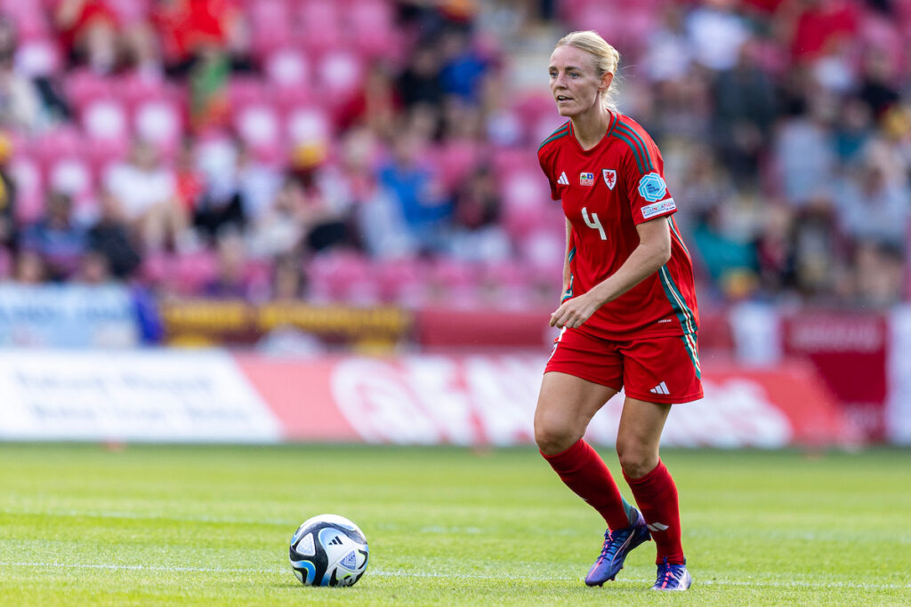 Cymru's Sophie Ingle during the UEFA Women’s Euro 2025 qualifier League B match between Wales Women and Kosovo Women at Parc y Scarlets in Llanelli on the 16th July 2024