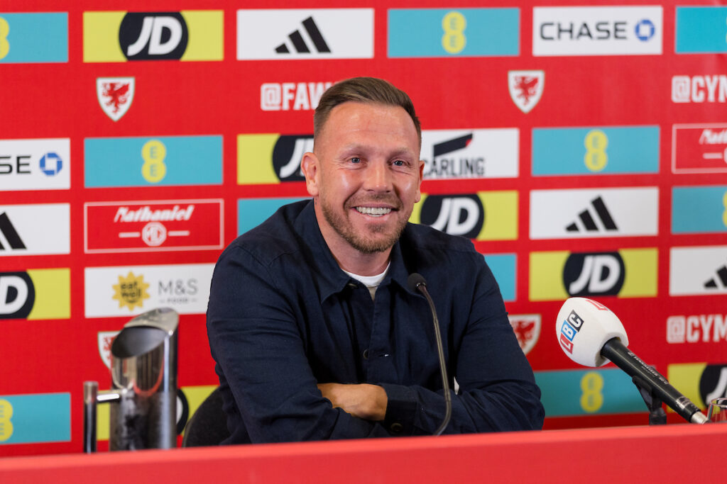 Craig Bellamy during a press conference after announcing the Cymru squad for World Cup qualifiers against Liechtenstein and Belgium