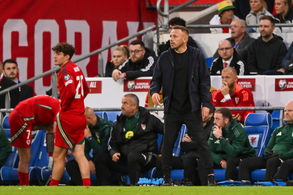 Cymru National Team Manager Craig Bellamy during the 2026 FIFA World Cup European Qualifier fixture between Wales and Liechtenstein at the Cardiff City Stadium, Cardiff, Wales