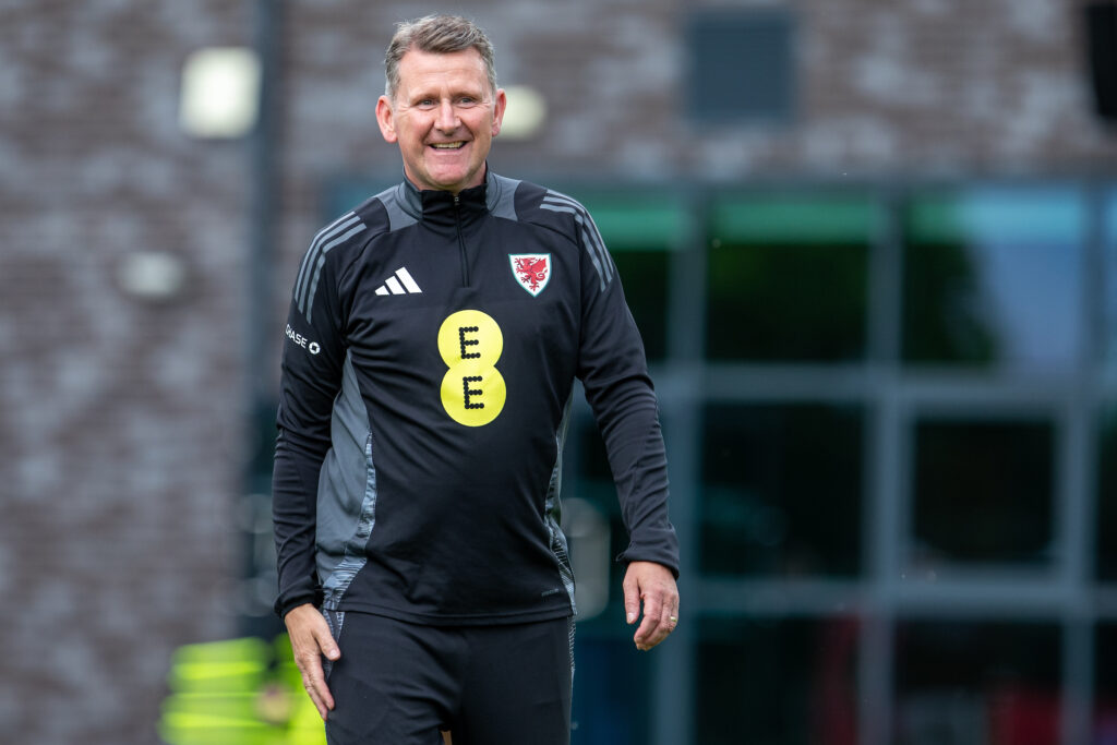 Cymru MU19 Head Coach, Craig Knight during a Cymru U17 Training Session at Colliers Park, Wrexham, Wales