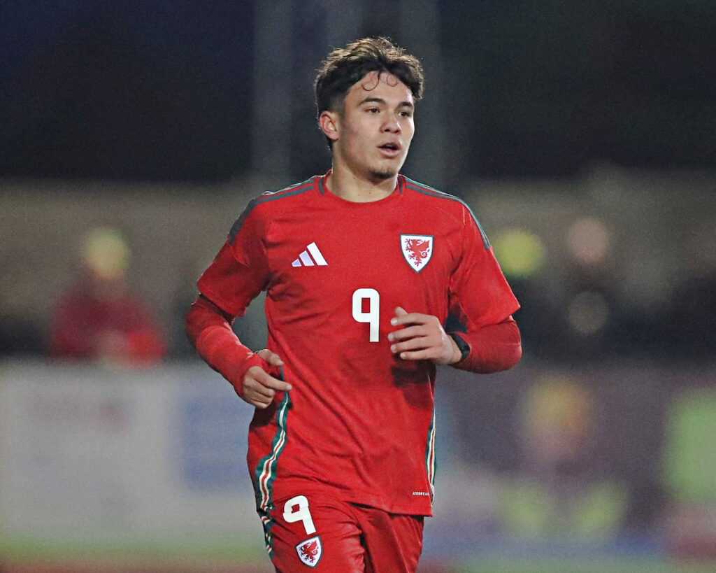 Gabriele Biancheri of Cymru before Turkiye MU19 vs Cymru MU19 in the UEFA European Under-19 Championship Elite Group 7 at the Hops and Barley Community Stadium, Rhyl
