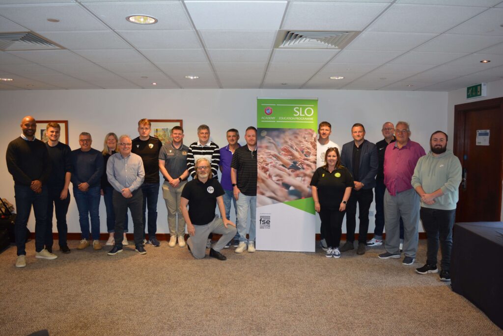 JD Cymru Premier Supporter Liaison Officer's at a recent workshop with UEFA Academy and Football Supporters Europe.