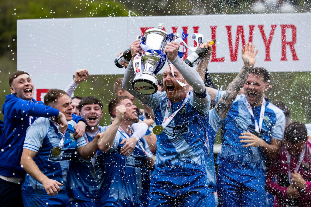 Port Talbot Town lift the Dragon Signs Amateur Trophy