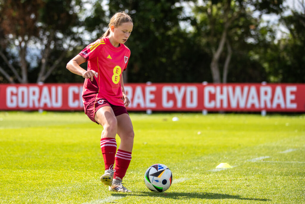 Cadi Griffiths at the Cymru WU17 training session at Colliers Park, Gresford, Wrexham. 5th of August, Wrexham, Wales