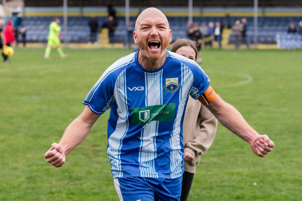 Port Talbot celebrate winning 2025/26 JD Welsh Cup fixture between Port Talbot Town FC & Afan Lido FC, Victoria Road, Port Talbot, Wales