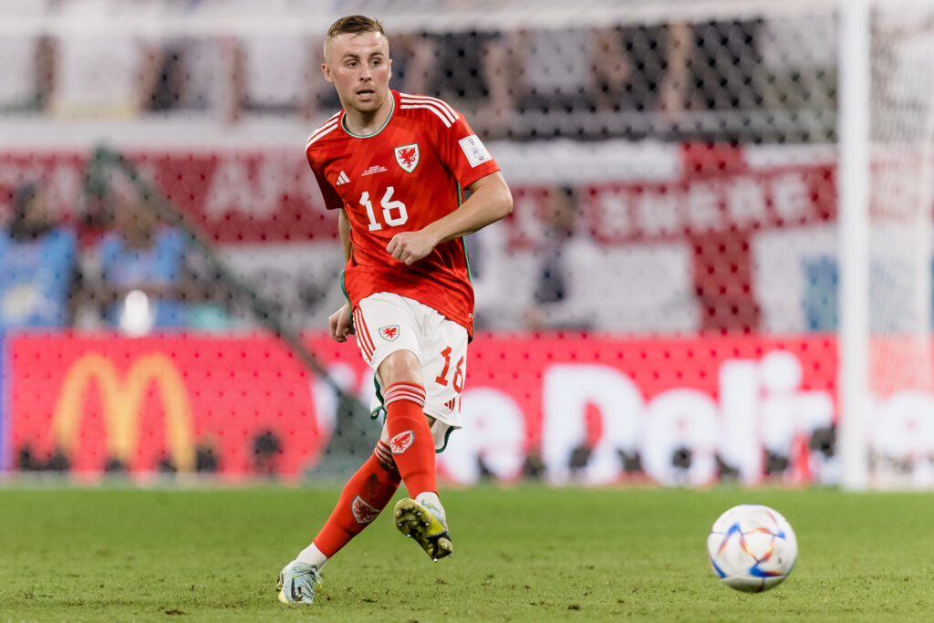 Wales' Joe Morrell during the FIFA World Cup Qatar 2022 Group B match between Wales & England at the Ahmed bin Ali Stadium, November 29, 2022 in AI-Rayyan, Qatar