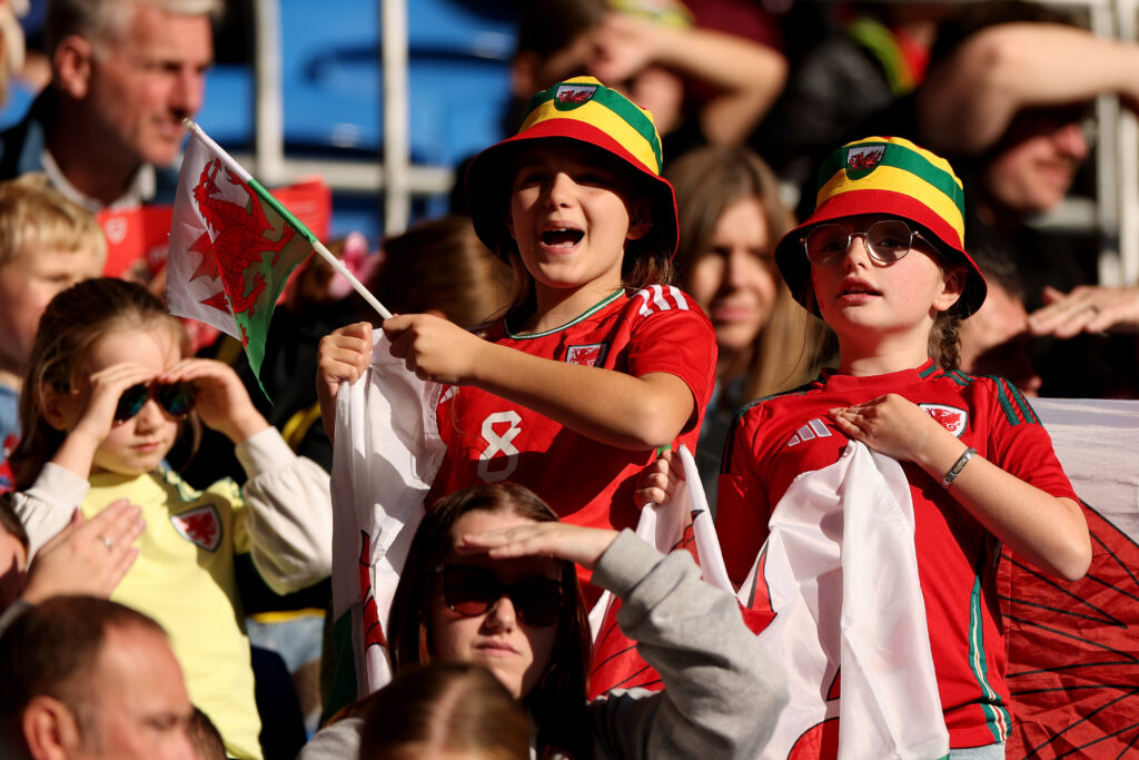 Cymru fans during the international Friendly fixture between Wales and Australia at the Cardiff City Stadium in Cardiff on the 25th October 2025