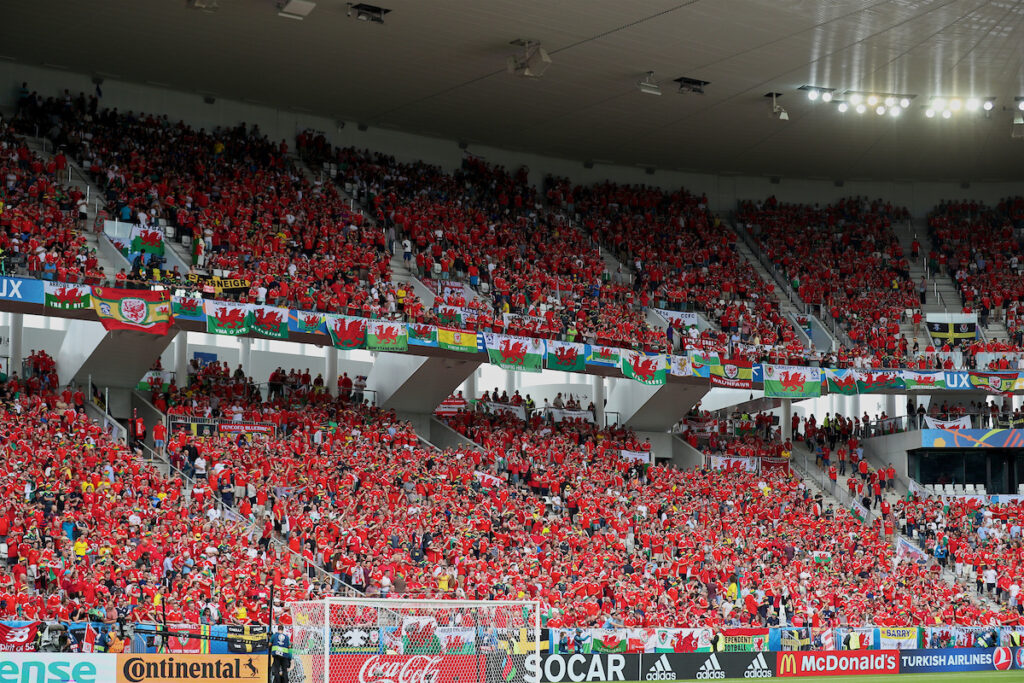 The Red Wall in Bordeaux at UEFA EURO 2016.